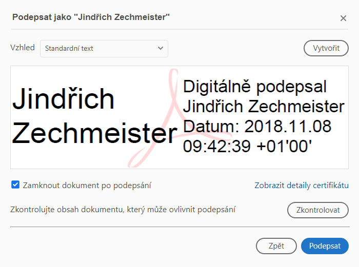 Podpis v Adobe Reader